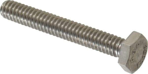 Value Collection - 1/4-20 UNC, 1-3/4" Length Under Head Hex Head Cap Screw - Fully Threaded, Grade 18-8 Stainless Steel, 7/16" Hex - Apex Tool & Supply
