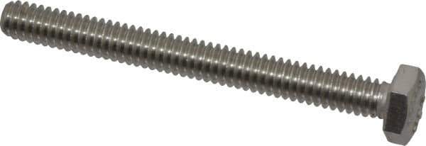 Value Collection - 1/4-20 UNC, 2-1/2" Length Under Head Hex Head Cap Screw - Fully Threaded, Grade 18-8 Stainless Steel, 7/16" Hex - Apex Tool & Supply