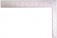 Stanley - 8" Blade Length x 1" Blade Width, 12" Base Length x 1-1/2" Base Width Steel Square - 1 Inch Wide Blade, 1-1/2 Inch Wide Base - Apex Tool & Supply
