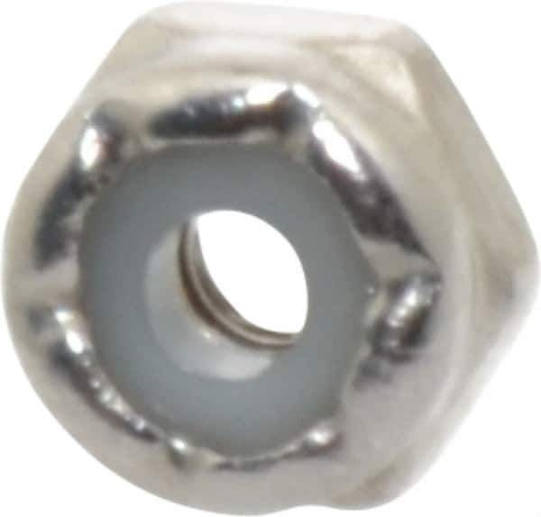 Value Collection - #4-40 UNC 18-8 Hex Lock Nut with Nylon Insert - 1/4" Width Across Flats, 5/32" High - Apex Tool & Supply