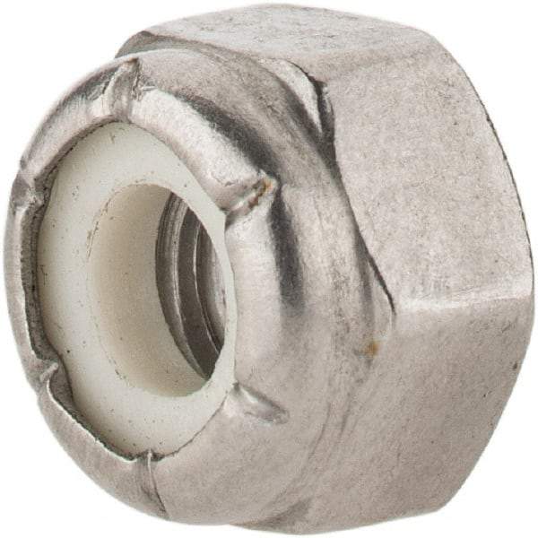 Value Collection - 1/4-20 UNC 18-8 Hex Lock Nut with Nylon Insert - 7/16" Width Across Flats, 19/64" High - Apex Tool & Supply