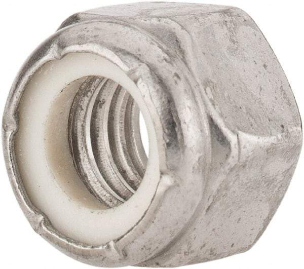 Value Collection - 3/8-16 UNC 18-8 Hex Lock Nut with Nylon Insert - 9/16" Width Across Flats, 15/32" High - Apex Tool & Supply