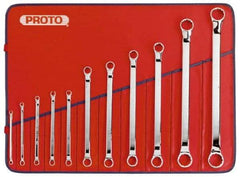 Proto - 11 Piece, 5/32" to 7/16", 12 Point Box End Wrench Set - Metric Measurement Standard, Full Polish Finish, Comes in Nylon Roll - Apex Tool & Supply