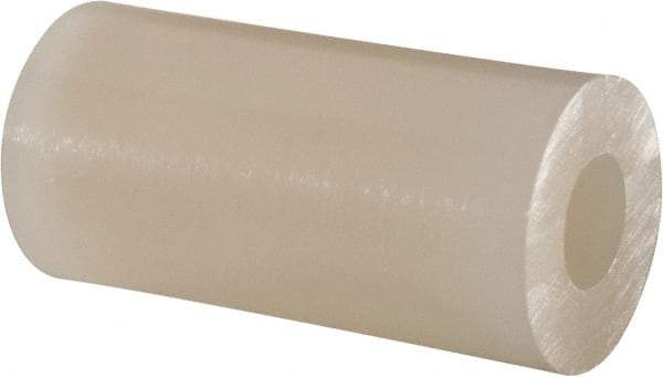 Made in USA - 0.171" ID x 3/8" OD, #8 Screw, Grade 6/6 Nylon Female Unthreaded Circuit Board Spacer - Round Body, 3/4" OAL - Apex Tool & Supply