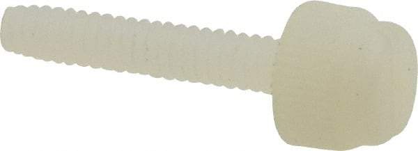 Micro Plastics - #6-32 Knurled Shoulderless Grade 6/6 Nylon Thumb Screw - 1" OAL, 0.243" Head Height - Apex Tool & Supply