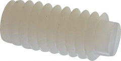 Made in USA - 1/4-20 UNC, 1/2" Length of Thread, Soft Tip Point Set Screw - Nylon - Apex Tool & Supply