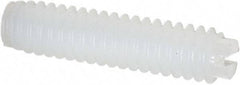 Made in USA - 1/4-20 UNC, 1" Length of Thread, Soft Tip Point Set Screw - Nylon - Apex Tool & Supply