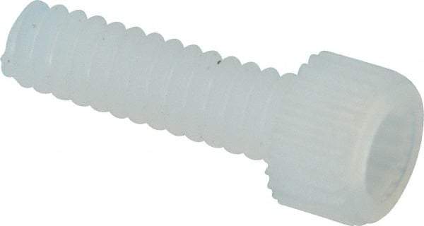 Made in USA - #4-40 UNC Hex Socket Drive, Socket Cap Screw - Grade 6/6 Nylon, Uncoated, Fully Threaded, 3/8" Length Under Head - Apex Tool & Supply