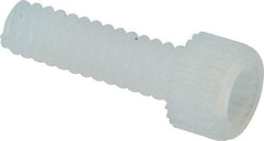 Made in USA - #4-40 UNC Hex Socket Drive, Socket Cap Screw - Grade 6/6 Nylon, Uncoated, Fully Threaded, 3/8" Length Under Head - Apex Tool & Supply