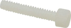 Made in USA - #6-32 UNC Hex Socket Drive, Socket Cap Screw - Grade 6/6 Nylon, Uncoated, Fully Threaded, 3/4" Length Under Head - Apex Tool & Supply