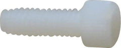 Made in USA - #8-32 UNC Hex Socket Drive, Socket Cap Screw - Grade 6/6 Nylon, Uncoated, Fully Threaded, 1/2" Length Under Head - Apex Tool & Supply