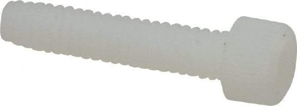 Made in USA - #8-32 UNC Hex Socket Drive, Socket Cap Screw - Grade 6/6 Nylon, Uncoated, Fully Threaded, 3/4" Length Under Head - Apex Tool & Supply