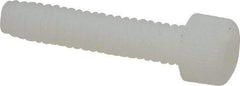 Made in USA - #8-32 UNC Hex Socket Drive, Socket Cap Screw - Grade 6/6 Nylon, Uncoated, Fully Threaded, 3/4" Length Under Head - Apex Tool & Supply