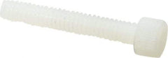 Made in USA - #8-32 UNC Hex Socket Drive, Socket Cap Screw - Grade 6/6 Nylon, Uncoated, Fully Threaded, 1" Length Under Head - Apex Tool & Supply