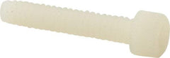 Made in USA - #10-24 UNC Hex Socket Drive, Socket Cap Screw - Grade 6/6 Nylon, Uncoated, Fully Threaded, 1" Length Under Head - Apex Tool & Supply