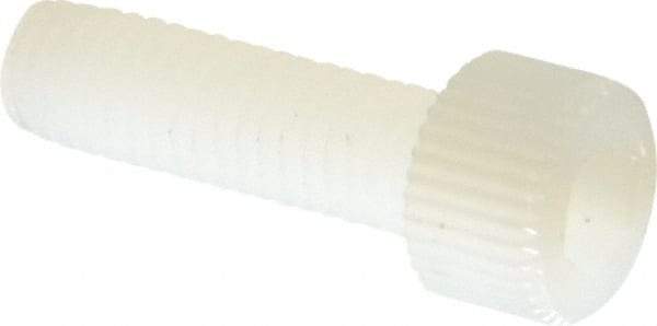 Made in USA - #10-32 UNF Hex Socket Drive, Socket Cap Screw - Grade 6/6 Nylon, Uncoated, Fully Threaded, 5/8" Length Under Head - Apex Tool & Supply