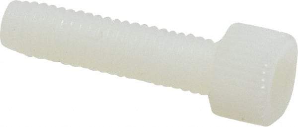Made in USA - #10-32 UNF Hex Socket Drive, Socket Cap Screw - Grade 6/6 Nylon, Uncoated, Fully Threaded, 3/4" Length Under Head - Apex Tool & Supply