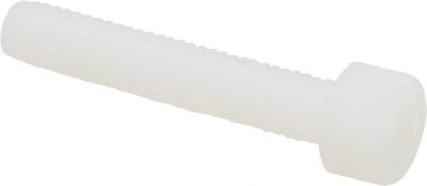 Made in USA - #10-32 UNF Hex Socket Drive, Socket Cap Screw - Grade 6/6 Nylon, Uncoated, Fully Threaded, 1" Length Under Head - Apex Tool & Supply