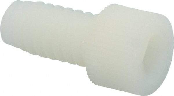 Made in USA - 1/4-20 UNC Hex Socket Drive, Socket Cap Screw - Grade 6/6 Nylon, Uncoated, Fully Threaded, 1/2" Length Under Head - Apex Tool & Supply