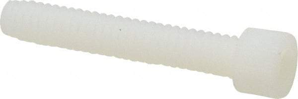 Made in USA - 1/4-20 UNC Hex Socket Drive, Socket Cap Screw - Grade 6/6 Nylon, Uncoated, Fully Threaded, 1-1/2" Length Under Head - Apex Tool & Supply