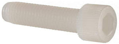 Made in USA - 1/4-28 UNF Hex Socket Drive, Socket Cap Screw - Grade 6/6 Nylon, Uncoated, Fully Threaded, 1" Length Under Head - Apex Tool & Supply