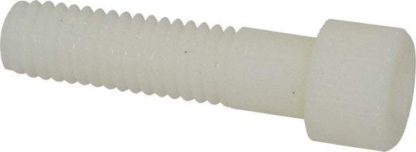 Made in USA - 3/8-16 UNC Hex Socket Drive, Socket Cap Screw - Grade 6/6 Nylon, Uncoated, Partially Threaded, 1-1/2" Length Under Head - Apex Tool & Supply