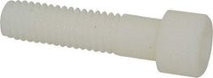 Made in USA - 3/8-16 UNC Hex Socket Drive, Socket Cap Screw - Grade 6/6 Nylon, Uncoated, Partially Threaded, 1-1/2" Length Under Head - Apex Tool & Supply