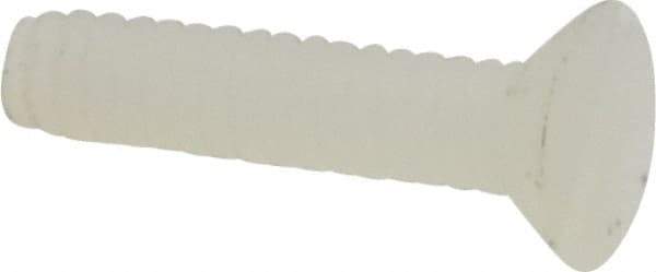Made in USA - #4-40 UNC, 1/2" OAL Slotted Drive Machine Screw - Flat Head, Grade 6/6 Nylon, Uncoated, Without Washer - Apex Tool & Supply