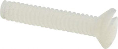 Made in USA - #4-40 UNC, 5/8" OAL Slotted Drive Machine Screw - Flat Head, Grade 6/6 Nylon, Uncoated, Without Washer - Apex Tool & Supply