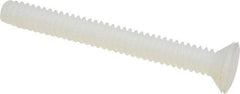 Made in USA - #4-40 UNC, 1" OAL Slotted Drive Machine Screw - Flat Head, Grade 6/6 Nylon, Uncoated, Without Washer - Apex Tool & Supply