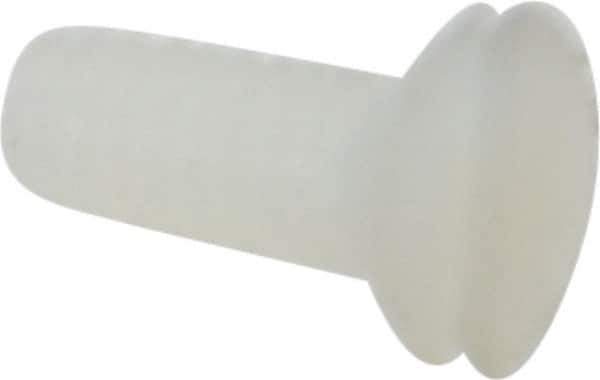 Made in USA - #6-32 UNC, 3/8" OAL Slotted Drive Machine Screw - Flat Head, Grade 6/6 Nylon, Uncoated, Without Washer - Apex Tool & Supply