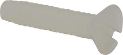 Made in USA - #6-32 UNC, 5/8" OAL Slotted Drive Machine Screw - Flat Head, Grade 6/6 Nylon, Uncoated, Without Washer - Apex Tool & Supply