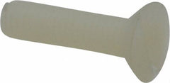 Made in USA - #10-32 UNF, 3/4" OAL Slotted Drive Machine Screw - Flat Head, Grade 6/6 Nylon, Uncoated, Without Washer - Apex Tool & Supply