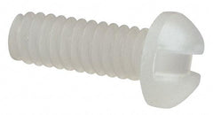 Made in USA - #2-56 UNC, 1/4" Length Under Head Slotted Drive Machine Screw - Round Head, Grade 6/6 Nylon, Uncoated, Without Washer - Apex Tool & Supply