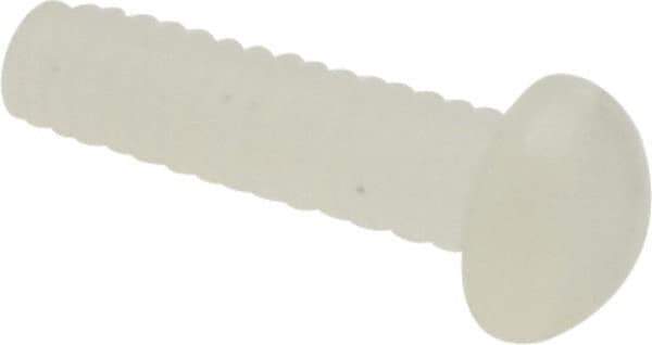 Made in USA - #2-56 UNC, 5/16" Length Under Head Slotted Drive Machine Screw - Round Head, Grade 6/6 Nylon, Uncoated, Without Washer - Apex Tool & Supply