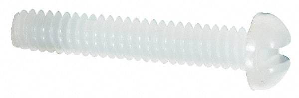 Made in USA - #2-56 UNC, 1/2" Length Under Head Slotted Drive Machine Screw - Round Head, Grade 6/6 Nylon, Uncoated, Without Washer - Apex Tool & Supply