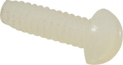 Made in USA - #4-40 UNC, 3/8" Length Under Head Slotted Drive Machine Screw - Round Head, Grade 6/6 Nylon, Uncoated, Without Washer - Apex Tool & Supply