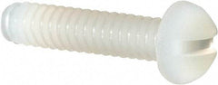 Made in USA - #4-40 UNC, 1/2" Length Under Head Slotted Drive Machine Screw - Round Head, Grade 6/6 Nylon, Uncoated, Without Washer - Apex Tool & Supply