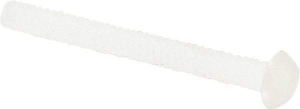 Made in USA - #4-40 UNC, 1" Length Under Head Slotted Drive Machine Screw - Round Head, Grade 6/6 Nylon, Uncoated, Without Washer - Apex Tool & Supply