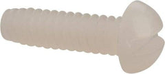 Made in USA - #6-32 UNC, 1/2" Length Under Head Slotted Drive Machine Screw - Round Head, Grade 6/6 Nylon, Uncoated, Without Washer - Apex Tool & Supply
