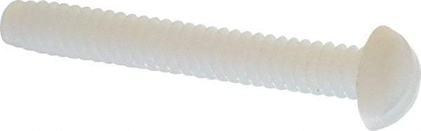 Made in USA - #6-32 UNC, 1" Length Under Head Slotted Drive Machine Screw - Round Head, Grade 6/6 Nylon, Uncoated, Without Washer - Apex Tool & Supply