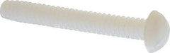 Made in USA - #6-32 UNC, 1" Length Under Head Slotted Drive Machine Screw - Round Head, Grade 6/6 Nylon, Uncoated, Without Washer - Apex Tool & Supply