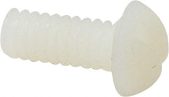 Made in USA - #10-24 UNC, 1/2" Length Under Head Slotted Drive Machine Screw - Round Head, Grade 6/6 Nylon, Uncoated, Without Washer - Apex Tool & Supply