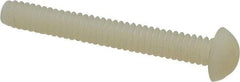 Made in USA - #10-24 UNC, 1-1/2" Length Under Head Slotted Drive Machine Screw - Round Head, Grade 6/6 Nylon, Uncoated, Without Washer - Apex Tool & Supply