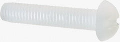 Made in USA - #10-32 UNF, 1" Length Under Head Slotted Drive Machine Screw - Round Head, Grade 6/6 Nylon, Uncoated, Without Washer - Apex Tool & Supply