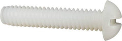 Made in USA - 1/4-20 UNC, 1-1/4" Length Under Head Slotted Drive Machine Screw - Round Head, Grade 6/6 Nylon, Uncoated, Without Washer - Apex Tool & Supply