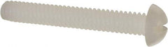 Made in USA - 1/4-20 UNC, 1-3/4" Length Under Head Slotted Drive Machine Screw - Round Head, Grade 6/6 Nylon, Uncoated, Without Washer - Apex Tool & Supply
