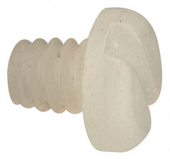 Made in USA - #2-56 UNC, 3/32" Length Under Head Slotted Drive Machine Screw - Pan Head, Grade 6/6 Nylon, Uncoated, Without Washer - Apex Tool & Supply