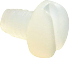 Made in USA - #2-56 UNC, 1/8" Length Under Head Slotted Drive Machine Screw - Pan Head, Grade 6/6 Nylon, Uncoated, Without Washer - Apex Tool & Supply