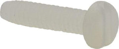 Made in USA - #2-56 UNC, 3/8" Length Under Head Slotted Drive Machine Screw - Pan Head, Grade 6/6 Nylon, Uncoated, Without Washer - Apex Tool & Supply